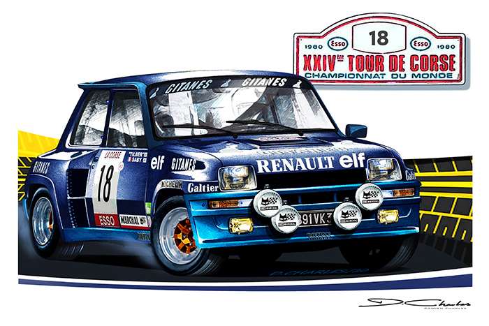 Damien Charles-Wheels Art Gallery-Print-Car-voiture-1980_R5 TURBO_B.Saby