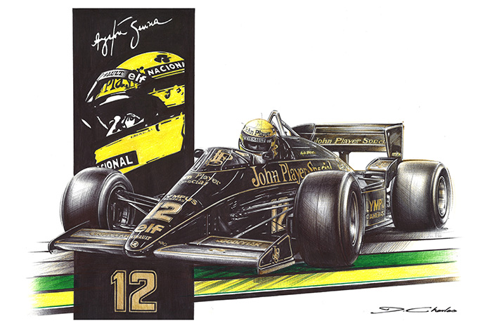 Damien Charles-Wheels Art Gallery-Print-Car-voiture-A.SENNA_Lotus 97-T