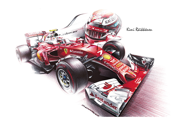 Damien Charles-Wheels Art Gallery-Print-Car-voiture-Ferrari SF 16H_Raikkonen